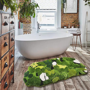 Customised Soak High Quality High Quality Custom Soft Plush Anti-Slip Microfiber Bath <b>Mat</b> Hand Tufted Floral Rug for Bathroom - Product Image 1