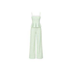 Conjunto Largo de Dos Piezas para Mujer con Cuello Halter, Ropa Casual de Corte Holgado y Largo Completo, Transpirable para Primavera/Verano - Product Image 3