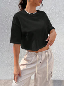 Camiseta Corta de Verano para Mujer, Talla Grande, de Alta Calidad, 100% Algodón, Transpirable, Hecha en Pakistán, Accesorios de Moda - Product Image 4