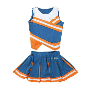 Ensembles d'uniformes de cheerleading personnalisés pour filles et adultes, avec logo frontal imprimé par transfert thermique, pour équipes et compétitions, couleurs variées, hauts et shorts 100% coton - Product Image 4