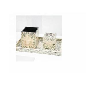 ชุดถาดแม่ของไข่มุกอินเลย์พร้อมกล่องใส่ไฟชุดเตา bakhoor ชุดเครื่องเขียนงานฝีมืออินเดีย - Product Image 2