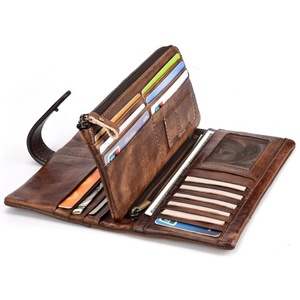 Capacity Wax Oil Leather Clutch Wallet With Leather Long Phone Wallets for Ladies MBF-0731 - Product Image 5