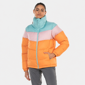Veste d'hiver matelassée à contraste multi-couleurs de haute qualité, manteau à capuche, dernière tendance, coupe-vent, imperméable, respirante, chauffante pour l'extérieur - Product Image 1