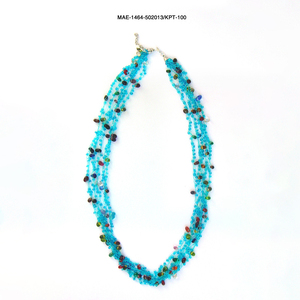 Collar de ganchillo multicapa con cuentas para mujer, joyería étnica para bodas, estilo hindú, collares llamativos con cuentas de colores a precios de mayoreo - Product Image 2