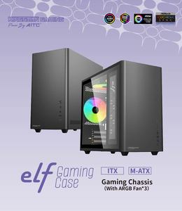 KINGSMAN GAMING M-ATX ITX Mid Tower Gaming PC Case Tempered Glass 3 ARGB <b>Fans</b> MicroATX Form Factor 300mm GPU Limit 160mm CPU - Product Image 2