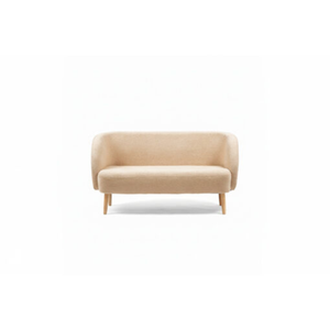 Cette luxueuse canapé-lit beige incurvée au design moderne avec élégantes pieds en bois est parfaite pour un salon sophistiqué. - Product Image 5