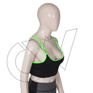<b>Top</b> Quality 2026 Fashion High Quality <b>Plus</b> <b>Size</b> Black Sports Bra With Neon Green Trim High Support Crop <b>Top</b> For Women Gym Wear - Product Image 4