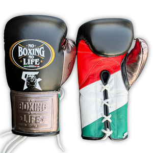 Guantes de Piel de Vacuno Genuina con Cierre de Velcro y Cordones, Sin Boxeo No Hay Vida, Alta Calidad, Absorben la Humedad, para Entrenamiento y Sparring - Product Image 1