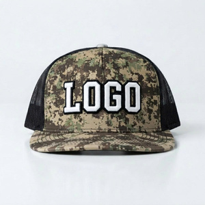Gorra Trucker de Camuflaje con Logotipo Personalizado 3D, 5 Paneles, Estructurada, Visera Plana, Tela Impermeable, para Hombre y Mujer, Estilo Urbano, Hiphop - Product Image 1