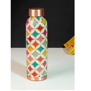 Luxury Design <b>Drink</b> Ware Water <b>Bottle</b> Premium Quality Metal <b>Copper</b> <b>Bottle</b> With Enamel Finishing Water <b>Bottle</b> At Lowest Price - Product Image 1