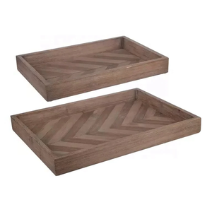 Plateau de service carré en bois, design minimaliste fait main, plateau en bois massif pour plats et assiettes, utilisation polyvalente, plateau de service - Product Image 4
