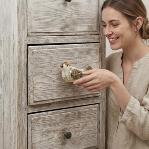 <b>Ceramic</b> Bird Shape Industrial Cabinet <b>Knob</b> Durable Kitchen Dresser Drawer Handle Novelty Design Decorative Furniture Apartment - Product Image 4