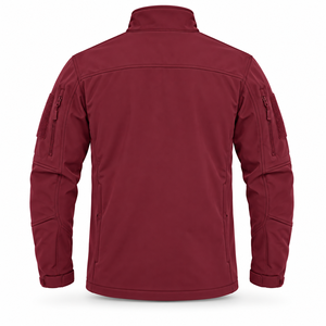Veste Softshell Tactique Homme PRODA SPORTS Bordeaux Col Montant Fermeture Éclair Coupe-Vent Séchage Rapide Hiver - Product Image 2