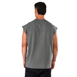 Camiseta sin mangas gris lavada para hombre, estilo oversized, para gimnasio, entrenamiento, fitness, OEM, venta al por mayor a granel - Product Image 3