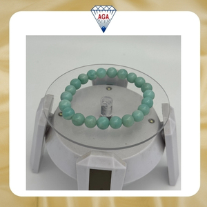 Bracelet en Amazonite Naturelle de Qualité Supérieure, Perles Rondes Lisses, Bijou de Guérison en Cristal, Cadeau Inspiré du Quartz Diamanté - Product Image 6
