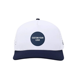 Casquette de golf imperméable à 5 panneaux avec logo en silicone personnalisé, visière incurvée et cordon, pour hommes et femmes - Product Image 1