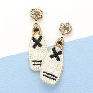 Hermosos pendientes de botella con bordado de cuentas para amantes de la moda moderna, pendientes artísticos de botella con cuentas, hechos a mano. - Product Image 5