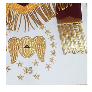 Ensemble de tablier, collier et gants pour maîtres maçons de la franc-maçonnerie |   Réglementation anglaise des insignes maçonniques - Product Image 2