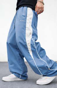 Custom Breathable Oxford Fabric Eco-Friendly <b>Nylon</b> Track Pants Men Streetwear Loose Fit <b>Jogger</b> Pants Multi-Pocket Side Piping - Product Image 5
