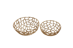 Cuencos Decorativos de Diseño de Lujo para Cocina, Comedor y Servicio, Cuencos Modernos para Decoración del Hogar con Acabado en Cobre y Dorado - Product Image 2