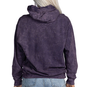 Dark Colored Custom Design Winter Women's Acid Wash Streetwear Hoodie Front High Quality Digital Printing Pullover Cotton Fleece - Product Image 2