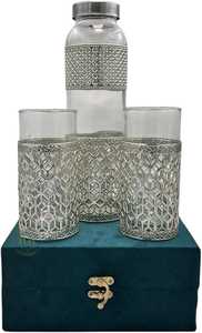 Custom Vintage <b>Glass</b> Water <b>Bottle</b> With Lid For <b>Drinking</b> Home Kitchen Office And Outdoor Use - Product Image 1