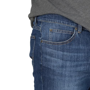 Shorts en jean indigo délavé à revers pour hommes, en sergé flexible, coupe soignée, résistant à l'usure, vente en gros - Product Image 4
