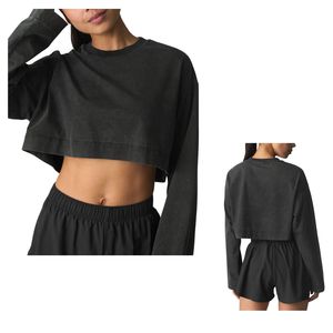 Sudadera Corta para Mujer, Manga Larga, Informal, para Gimnasio, Holgada, Ropa Deportiva, Logotipo Personalizado, OEM, Venta al Por Mayor - Product Image 1