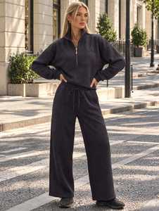 ONETEN APPARELS Women Zip Up Sweatshirt Jogger Set Casual <b>Long</b> Sleeve Tracksuit - Product Image 6