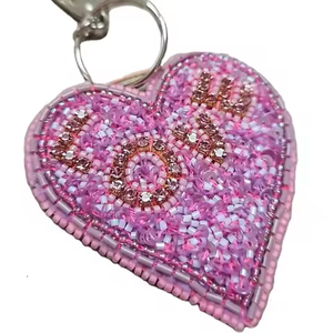 Stylish Beaded Embroidery Seed Beads Keychain Gift Creative Handmade Seed Beads Keychain Embroidery Art - Product Image 3