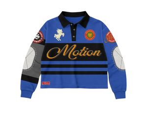 Ensemble de polo à manches longues bleu pour homme avec short noir, style streetwear, design sportif, imprimé numéro 26, polyester et élasthanne - Product Image 5