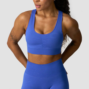 Soutien-gorge de sport pour femme à col en U, extensible dans quatre directions, à bretelles croisées, séchage rapide, écologique, haute résistance, couleur personnalisable, pour la gym - Product Image 1