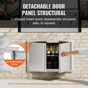 Porta di Accesso BBQ a Incasso in Acciaio Inox 30W X 21H Pollici per Cucina Esterna, Accessori per Mobili a Muro - Product Image 3