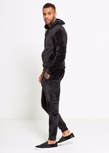 Fabricant de vêtements, ensemble de survêtement en velours personnalisé en deux pièces pour hommes, ensemble de jogging réfléchissant 3M, survêtement en velours de haute qualité - Product Image 4
