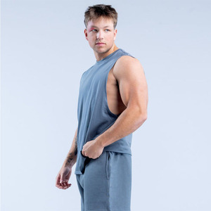 Camisetas sin mangas para hombre de corte oversize, de tejido grueso, estilo urbano con hombros y axilas caídos, al por mayor - Product Image 3