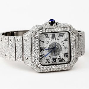 Reloj de Lujo con Diamantes de Imitación y Plata, Movimiento de Cuarzo Analógico ETA, Cristal de Zafiro, Correa de 20 mm, Cierre Oculto, Resistente al Agua 10 m - Product Image 2