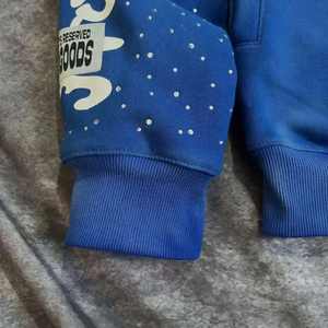 Sweat-shirt surdimensionné personnalisé OEM avec logo en strass, en polaire, écologique, polyester/coton 240g, délavé à l'acide, effet soleil éclairé, pour homme - Product Image 2