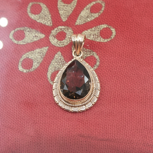 Colgante de Cuarzo Ahumado Natural en Forma de Pera, Plata de Ley 925, Hecho a Mano, Estilo Vintage, con Engaste de Filigrana, Joyería en Forma de Lágrima, Regalo para Mujer, Unisex, Mamá - Product Image 6