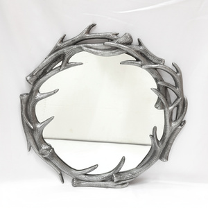 <b>Mirror</b> Decorative Wall <b>Mirror</b> Wholesale Aluminum Antler Look Decorative Designer Metal <b>Mirror</b> Wall for Sale - Product Image 1