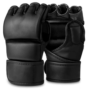 Guantes de MMA Blancos Premium con Ribete Negro, Guantes de Grappling Profesionales para Artes Marciales, Sparring, Entrenamiento de Boxeo con Palma Abierta - Product Image 6