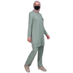 Nuevo Diseño de Abaya Musulmana Estampada para Mujer y Conjunto Deportivo con Sudadera con Capucha, 100% Algodón, Ecológico y de Secado Rápido - Product Image 1