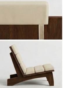Minimalist Solid <b>Teak</b> Wood Lounge <b>Chair</b> with Cushion - Product Image 5