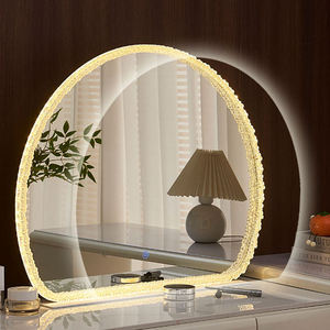 Miroir de salle de bain moderne Daystar Trade, demi-rond en verre, rétroéclairé par LED, double éclairage latéral, capteur tactile, miroir mural pour vanité - Product Image 2