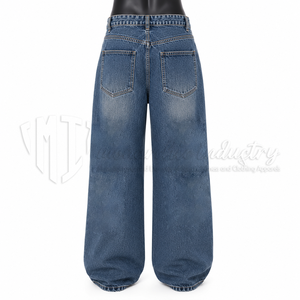 Pantalones Vaqueros Holgados para Hombre, Estilo Vintage, Lavados, de Pierna Ancha, Informales, para Uso Diario - Product Image 2