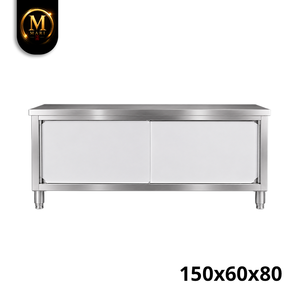 Armario de Cocina Resistente de Acero Inoxidable, Puertas Corredizas Suaves de Alta Resistencia, Armario de Almacenamiento para Preparación de Alimentos en Restaurantes Comerciales - Product Image 1