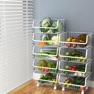 Panier de rangement en métal à 4 niveaux de haute qualité à prix avantageux pour la cuisine, conteneurs en maille polyvalents pour fruits et légumes - Product Image 6