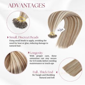 Tốt nhất bán Nano tip phần mở rộng tóc người chất lượng hàng đầu 12A lớp nguyên liệu tóc Việt Nam giá bán buôn cho salon bán lại - Product Image 6