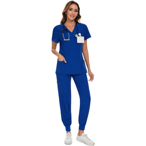 Tenue de travail médicale respirante, deux pièces (haut et pantalon), tissu doux et confortable pour une utilisation quotidienne professionnelle. - Product Image 1