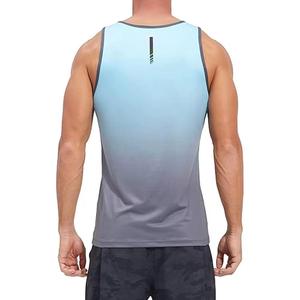 <b>Men's</b> Gradient Color Sleeveless Tank <b>Top</b> O-Neck Knitted Quick Dry Sporty Style Solid Pattern 100% Polyester - Product Image 6