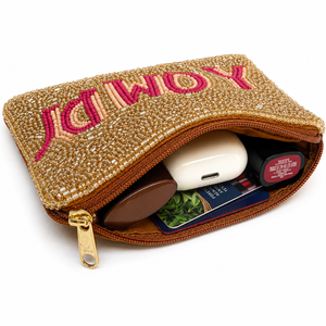 Luxury Handmade Howdy Glass Beaded Coin Purse Western Cowgirl Zipper <b>Wallet</b> Gift OEM ODM Wholesale 5 Inch <b>Fabric</b> Lining Female - Product Image 2